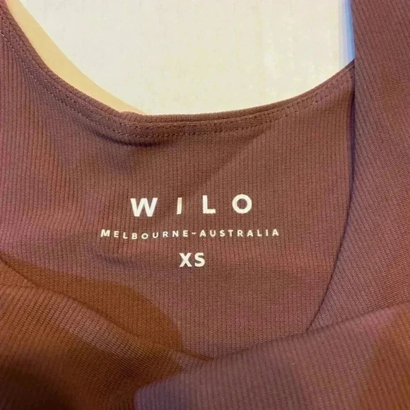 Wilo the Label Women Flare Jumpsuit Brown Athletic Travel Workout Loungewear Rib - Picture 5 of 9